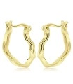 Wavy Curly Wave Design Silver Hoop Earring HO-2510